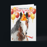 Cartão Chestnut Pinto Horse Funny Birthday<br><div class="desc">Para o amante do Pinto ou alguns chamam-lhes Tintas,  Cavalo,  este está pronto para um grande golpe de aniversário e envia humor de cavalo para a cara ou garota de aniversário.</div>