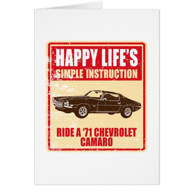Cartão Chevrolet Camaro 1971 (Frente)