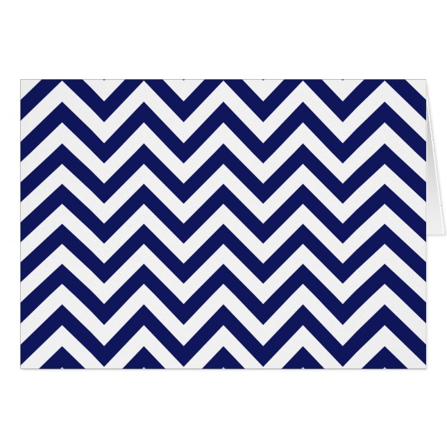 Cartão Chevron em azul e branco (Frente Horizontal)