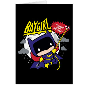 Cartão Chibi Batgirl Pronto Para Ação