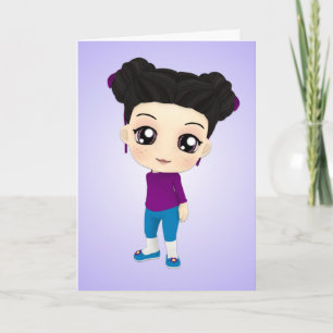 Cartão Chibi Cutie Pie Happy Birthday Card