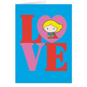 Cartão Chibi Supergirl LOVE
