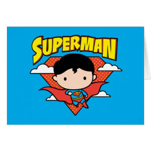 Cartão Chibi Superman Bolinhas Shield e Nome