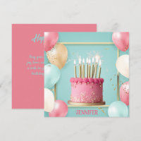 Chic Balloons & Candlelit - Bolo Editável de Anive