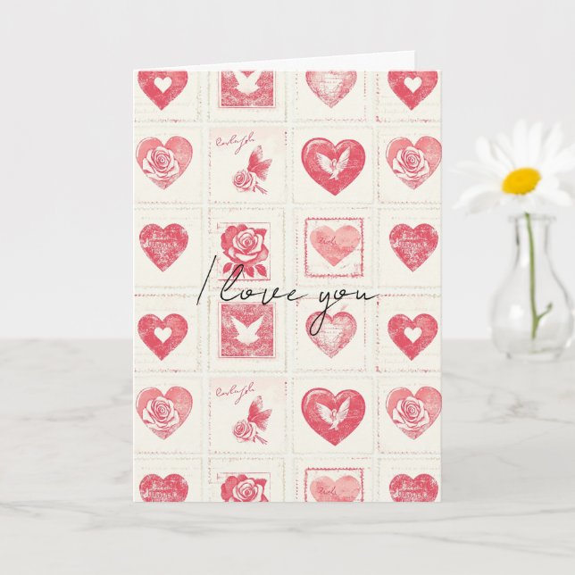 Cartão Chic Creme Vermelho Amor de Valentino (Planta pequena)