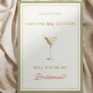 Cartão Chic Dirty Martini-Themed Bridesmaid Proposta