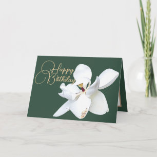Cartão Chic Floral Magnólia Flor de Magnólia Branca Verde