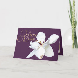 Cartão Chic Floral White Magnolia Flor Purple Aniversário