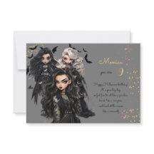 Chic glam gothic assustadora garota feliz aniversá