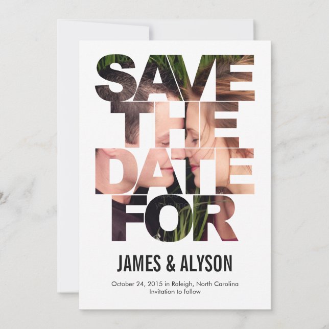 Cartão Chic Peek Save The Date (Frente)