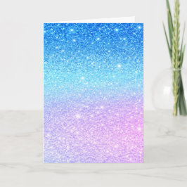 Cartão Chic Purple Ombre Blue Glitter Modern