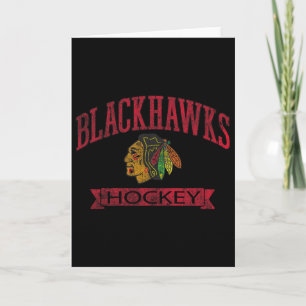 Cartão Chicago Blackhawks Vintage Hockey Branco Oficialme