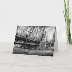 Cartão Chicago, IL - ponte de DuSable construiu em 1920 -