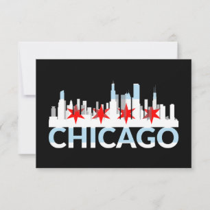Cartão Chicago Illinois Cidade Ventuosa 4 Estrelas Logoti