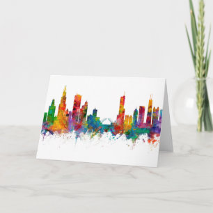 Cartão Chicago Illinois Skyline