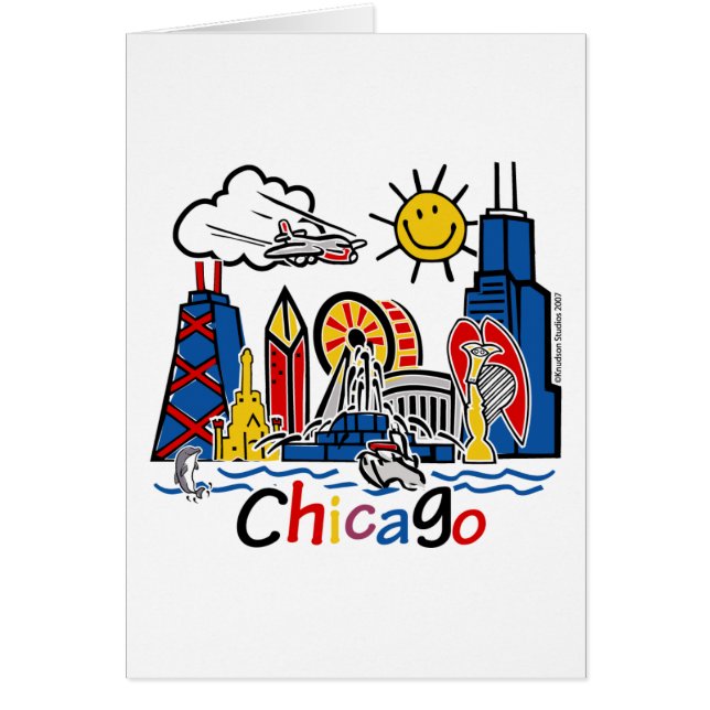 Cartão Chicago Kids Skyline (Frente)
