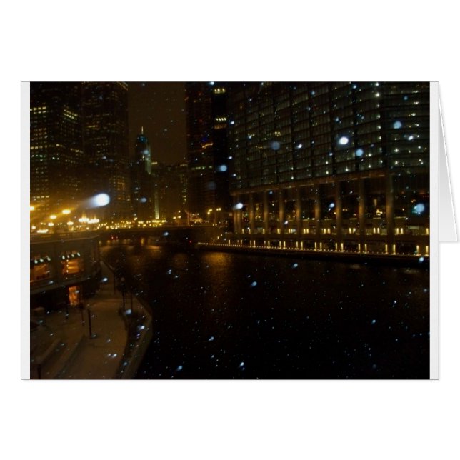 Cartão Chicago River caminhando ao longo da Ave de Michig (Frente Horizontal)