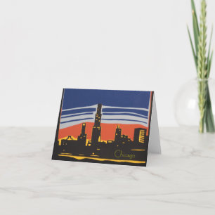 Cartão Chicago Skyline
