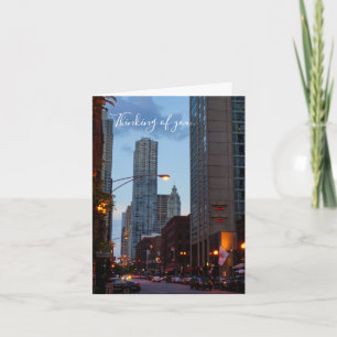 Cartão Chicago Street Scene Thinking Of You Card