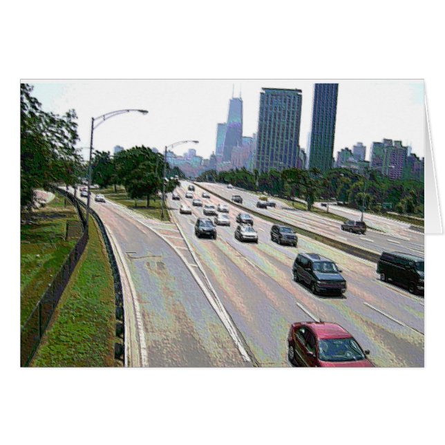 Cartão Chicago Traffic em Sandstone (Frente Horizontal)