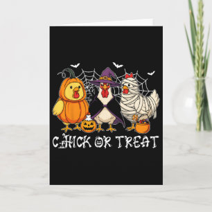 Cartão Chick Or Treat Divertido Halloween Abóbora Fantasm
