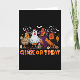 Cartão Chick Or Treat Halloween Bruxa Boo Assustador Fran