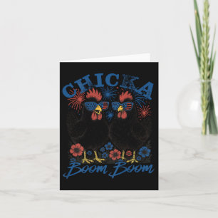 Cartão Chicka Boom Boom Galinha Patriótica 4 De Julho Dos