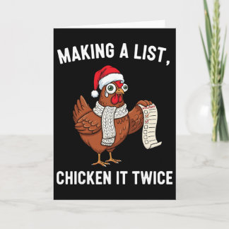 Cartão Chicken Christmas Shirt, Making A List Chicken It 