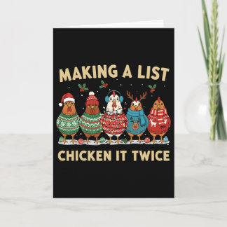 Cartão Chicken Christmas Shirt, Making A List Chicken It 