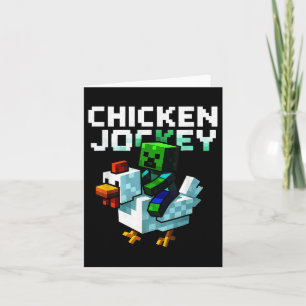 Cartão Chicken Engraçado Jockey Zombie Pixel Art Gamer Sh