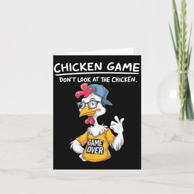 Cartão Chicken Game Humorous Family Tee - Uni-adults &amp (Frente)