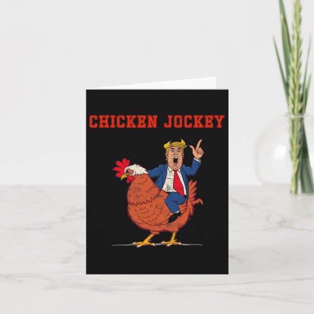 Cartão Chicken Jockey Funny Trump Meme (Frente)