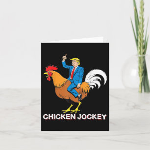 Cartão Chicken Jockey Trump Engraçado Meme Surreal Humor 