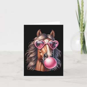 Cartão Chiclete De Bolha De Cavalo Retroativo Com Cavalo 