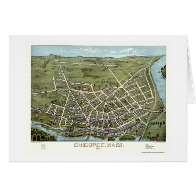 Cartão Chicopee, mapa panorâmico das MÃES - 1878 (Frente Horizontal)
