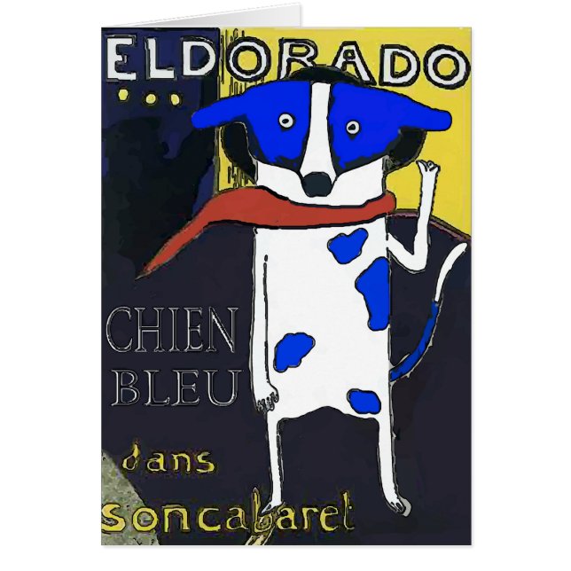 Cartão Chien Bleu Caberet, (Frente)