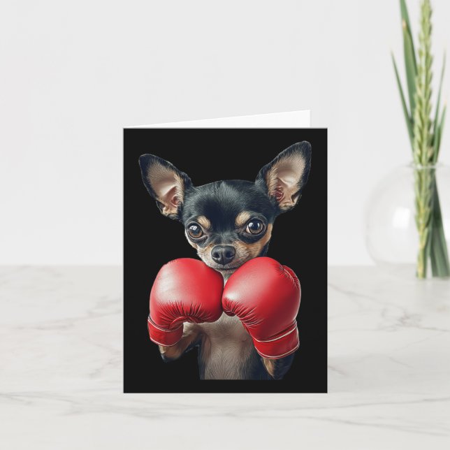 Cartão Chihuahua Boxing (Frente)