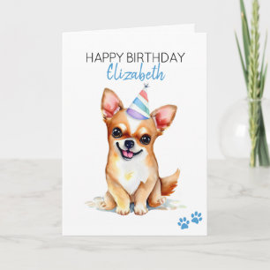 Cartão Chihuahua Dog Personalizado Feliz Aniversário