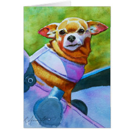 Cartão Chihuahua em Stroller