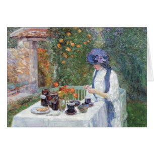 Cartão Childe Hassam - o grupo de chá de Terre-Cuits