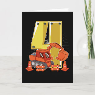 Cartão Children excavator 4th birthday Children