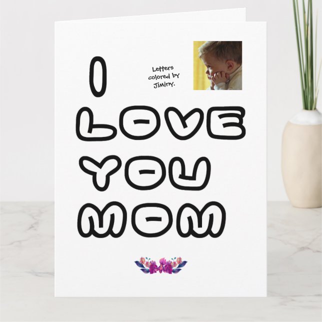 Cartão Child's coloring Mother's Day Folded Greeting Card (Frente)