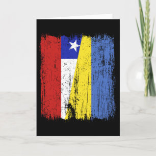 Cartão Chile Ucrânia Meia Bandeira Patrimônio Ucraniano C