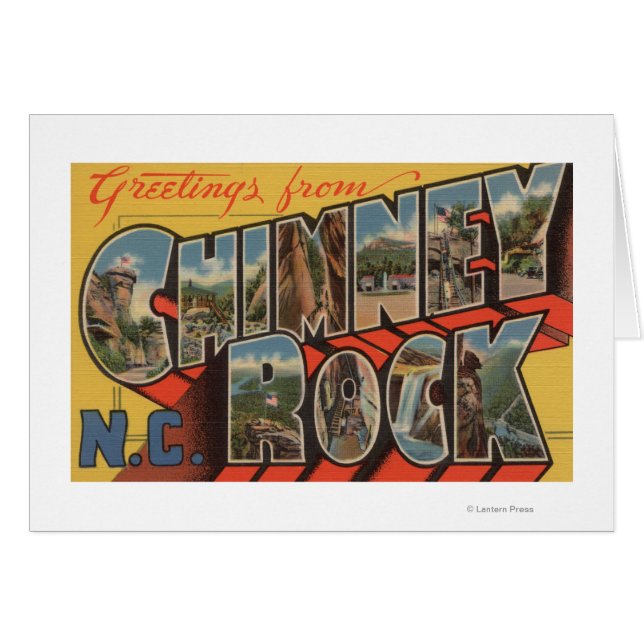 Cartão Chimney Rock, Carolina do Norte (Frente Horizontal)