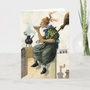 Cartão Chimney Sweep or Witch