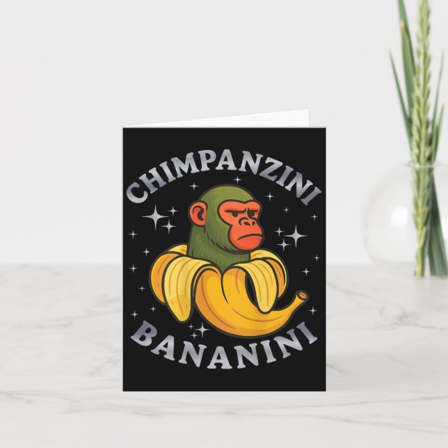 Cartão Chimpanzini Bananini Meme Engraçado (nas costas) (Frente)