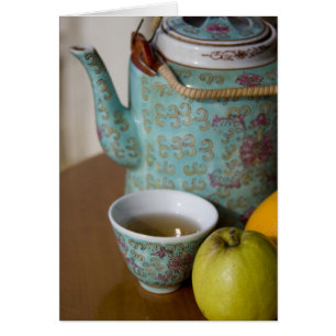 Cartão China, Hong Kong. Bule de chá chinês tradicional