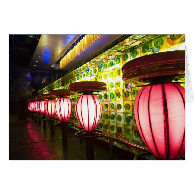 Cartão China, Xangai. Bar no bar Xin Tian Di (Frente Horizontal)