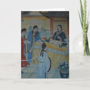 Cartão chinês da pintura mural