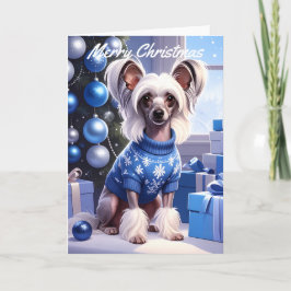 Cartão Chinese Crested Christmas